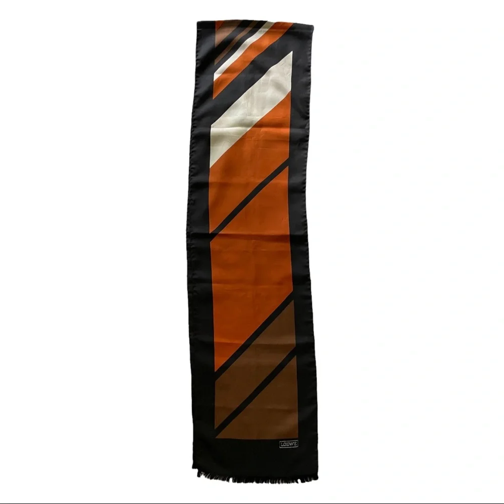 LOEWE Silk Fringe Scarf Hand Rolled